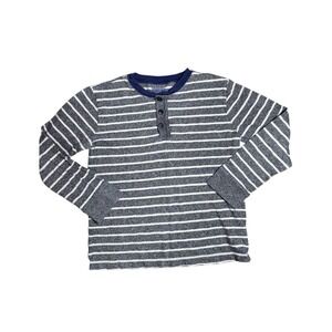 J. Crew Crewcuts Boys Striped cotton quarter button long sleeve casual shirt 8